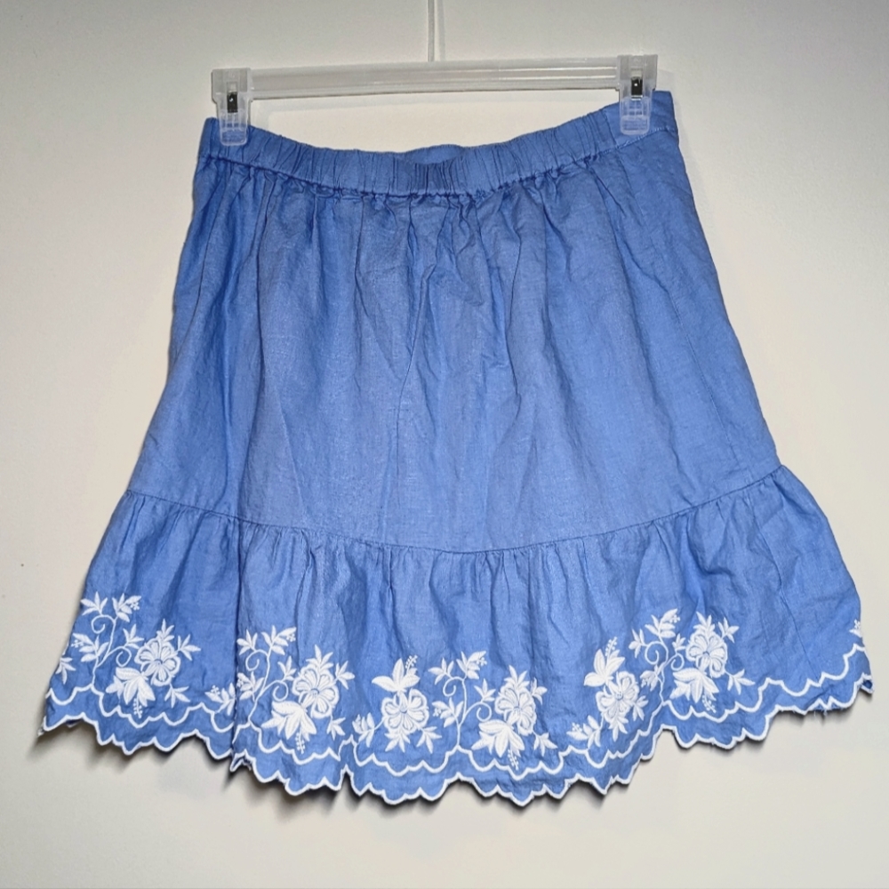 J Crew Floral Linen Mini Skirt